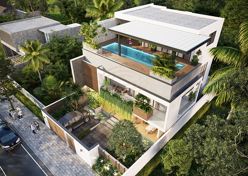 Mẫu thiết kế biệt thự 2 tầng có bể bơi hiện đại tuyệt đẹp CÔNG TY CỔ PHẦN  KIẾN TRÚC XÂY DỰNG VIỆT HOME